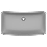 VIDAXL WASHBAIN RETTANGULAR 71 x 38 cm Keramik Matt Hellgrau