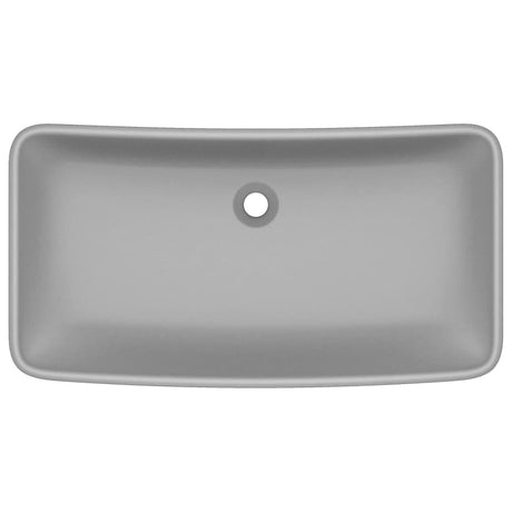 VIDAXL WASHBAIN RETTANGULAR 71 x 38 cm Keramik Matt Hellgrau
