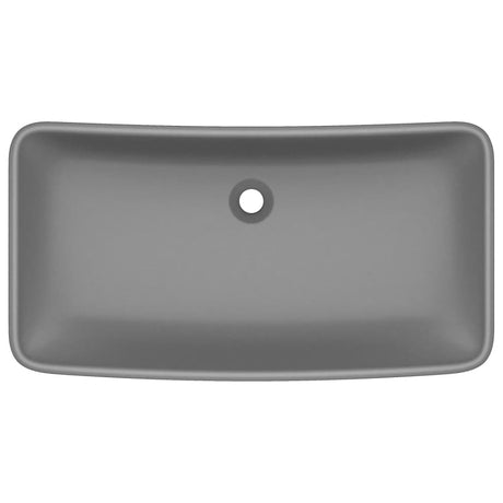 VIDAXL WASHBAIN RETTANGULAR 71 x 38 cm Keramikmatte dunkelgrau