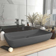 VIDAXL WASHBAIN RETTANGULAR 71 x 38 cm Keramikmatte dunkelgrau