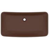 VIDAXL WASHBAIN RETTANGULAR 71 x 38 cm Keramik Matt Dunkelbraun