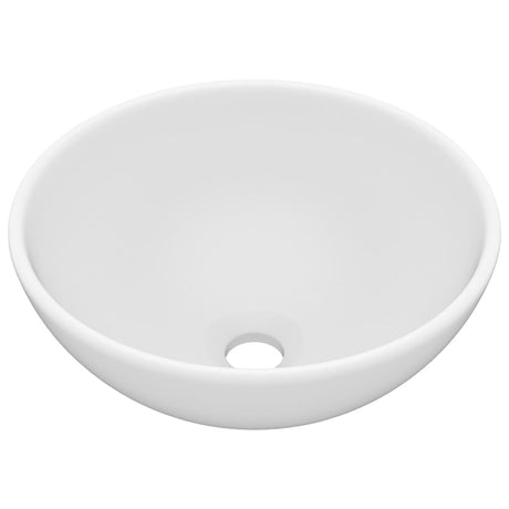 Vidaxl Washbeasin rund 32,5 x 14 cm Keramikmatte Weiß
