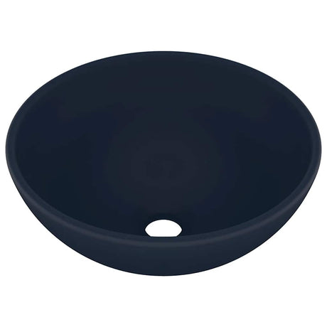 Vidaxl Washbeasin rund 32,5 x 14 cm Keramikmatte dunkelblau