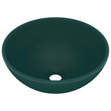 Vidaxl Washbeasin rund 32,5 x 14 cm Keramikmatte dunkelgrün