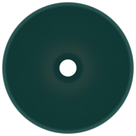 Vidaxl Washbeasin rund 32,5 x 14 cm Keramikmatte dunkelgrün