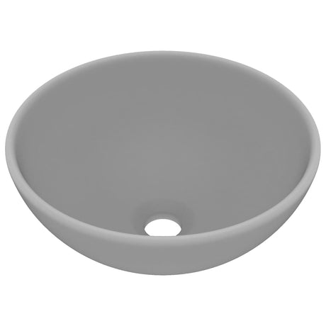VIDAXL WASHBAIN RUND 32,5 x 14 cm Keramik Matt Hellgrau