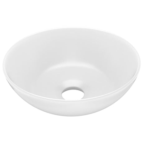 Vidaxl Washbeasin Round Keramikmatte Weiß