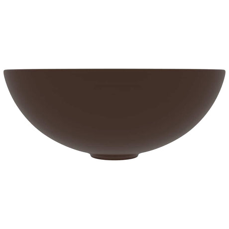 Vidaxl Washbeer rund Keramik dunkelbraun