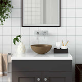 Vidaxl Washbeer rund Keramikmatcream