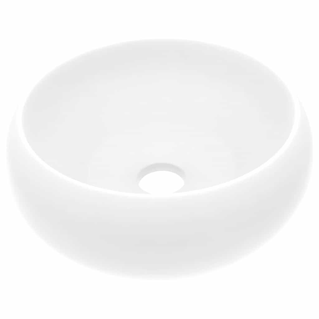 VIDAXL WASHBAIN Um 40x15 cm Keramikmatte weiß