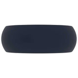 Vidaxx Waschbecken rund 40x15 cm Keramik matt dunkelblau