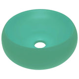 Vidaxl Washbeasin rund 40x15 cm Keramik Matt Hellgrün