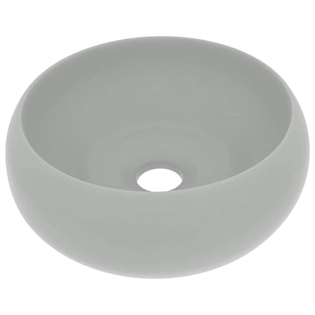 Vidaxl Washbeasin rund 40x15 cm Keramik Matt Hellgrau