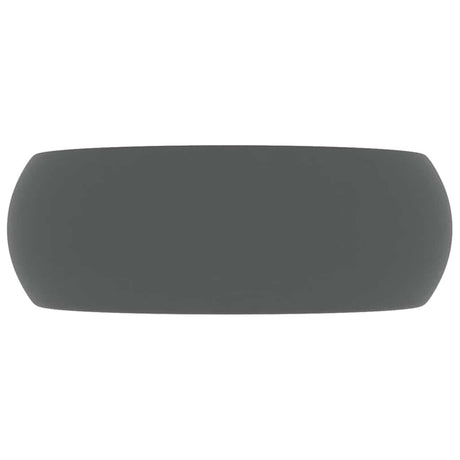 Vidaxl Washbeasin rund 40x15 cm Keramikmatte dunkelgrau