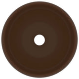 Vidaxl Washbeasin rund 40x15 cm Keramik Matt Dunkelbraun