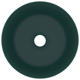 Vidaxl Washbeasin rund 40x15 cm Keramikmatte dunkelgrün