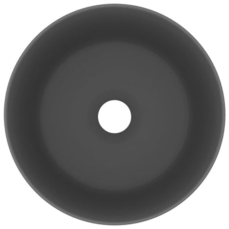 Vidaxl Washbeasin rund 40x15 cm Keramikmatte dunkelgrau