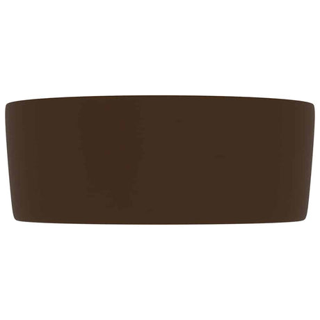 Vidaxl Washbeasin rund 40x15 cm Keramik Matt Dunkelbraun