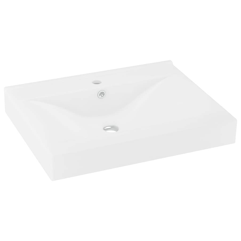 Vidaxx Waschbecken mit Hahnloch 60x46 cm Keramik mattweiß