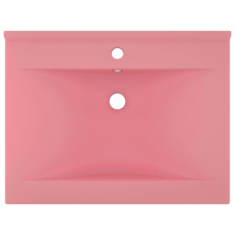 VIDAXL WASHBAIN mit TAP -Loch 60x46 cm Keramik Sole Pink