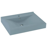 Vidaxl -Waschbecken mit Tap -Loch 60x46 cm Keramik Matt Hellblau