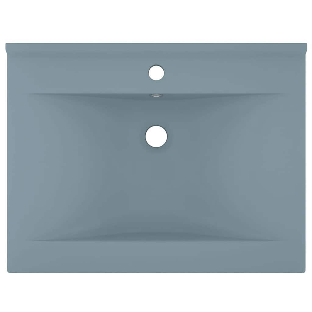 Vidaxl -Waschbecken mit Tap -Loch 60x46 cm Keramik Matt Hellblau