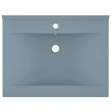 Vidaxl -Waschbecken mit Tap -Loch 60x46 cm Keramik Matt Hellblau
