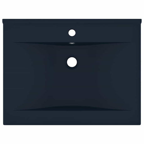 Vidaxl -Waschbecken mit Tap -Loch 60x46 cm Keramikmatte dunkelblau