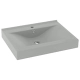 Vidaxl -Waschbecken mit Tap -Loch 60x46 cm Keramik Matt Hellgrau