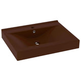 Vidaxl -Waschbecken mit Tap -Loch 60x46 cm Keramik Matt Dunkelbraun
