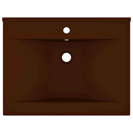 Vidaxl -Waschbecken mit Tap -Loch 60x46 cm Keramik Matt Dunkelbraun