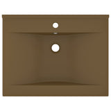 VIDAXL WASHBAIN mit TAP -Loch 60x46 cm Keramikmattencreme