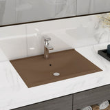 VIDAXL WASHBAIN mit TAP -Loch 60x46 cm Keramikmattencreme