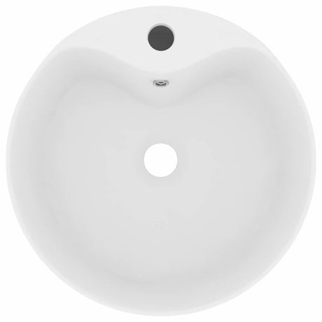 Vidaxl -Waschbecken mit Landung 36x13 cm Keramikmatte Weiß
