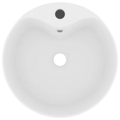 Vidaxl -Waschbecken mit Landung 36x13 cm Keramikmatte Weiß