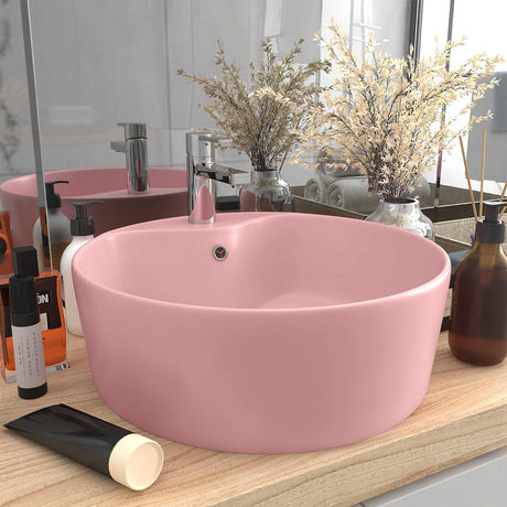 VIDAXL WASHBAIN mit Landung 36x13 cm Keramik Sole Pink