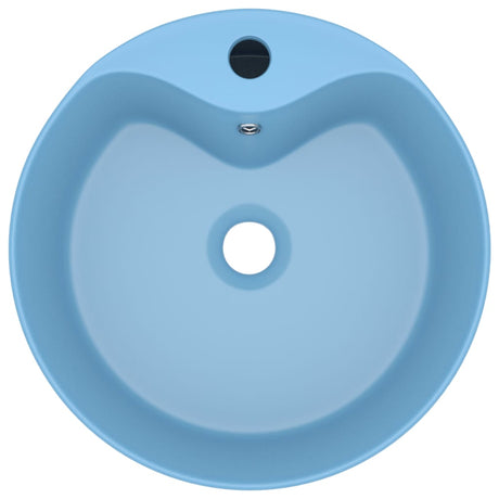 Vidaxl -Waschbecken mit Landung 36x13 cm Keramik Matt Hellblau