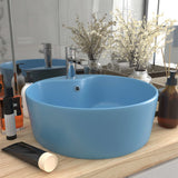 Vidaxl -Waschbecken mit Landung 36x13 cm Keramik Matt Hellblau
