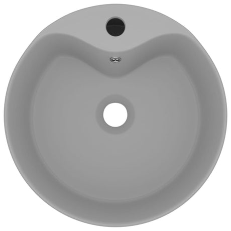 Vidaxl -Waschbecken mit Landung 36x13 cm Keramik Matt Hellgrau