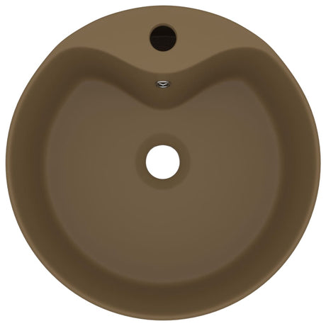 Vidaxl -Waschbecken mit Landung 36x13 cm Keramikmattencreme