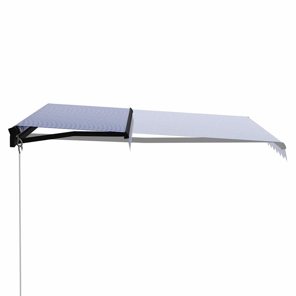 Vidaxl luifel erstreckt sich manuell 300x250 cm blau und weiß
