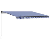 Vidaxl luifel erstreckt sich manuell 400 x 300 cm blau und weiß