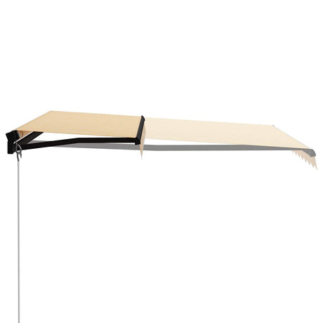 Vidaxx-Markise manuell ausziehbar mit LED 300x250 cm gelb und weiß