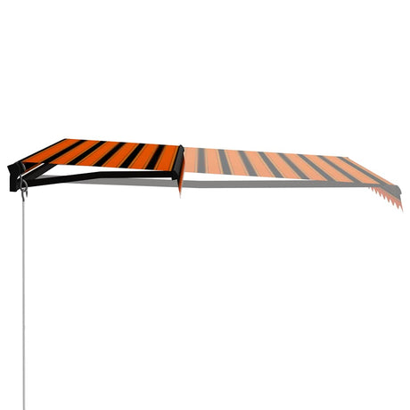 Vidaxx Markise manuell ausziehbar mit LED 350x250 cm Orange und Braun