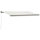 Vidaxl Luifel manuell ausziehbar mit LED 600x300 cm Creme