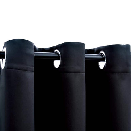 Vidaxl verduisteringsgordijnen met ringen 2 stuks zwart 97x213 cm stof