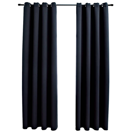 Vidaxl verduisteringsgordijnen met ringen 2 stuks zwart 137x213 cm stof