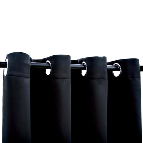 Vidaxl verduisteringsgordijnen met ringen 2 stuks zwart 137x213 cm stof