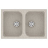 Vidaxl keukenwasbak beige 76 x 48 x 30 cm kwarts en hars