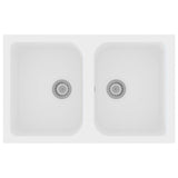 Vidaxl keukenwasbak wit 76 x 48 x 30 cm kwarts en hars